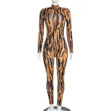 SC Long Sleeve Print Backless Jumpsuit GDSF-D26JP305