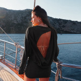 SC Long Sleeve Solid Color Backless Mini Dress GPKJ-MR50097