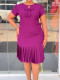 SC Pleated Bow Invisible Zipper Midi Dress GYLY-11299