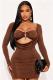 SC Long Sleeve Solid Color Mini Dress GMYU-11463