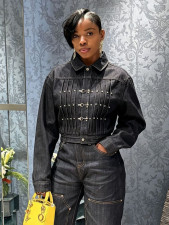 SC Long Sleeve Pleated Denim Jackets GYLN-2002