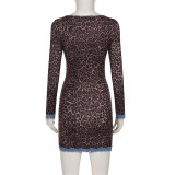 SC Leopard Print Split Mini Dress GPKJ-MR51594