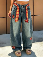 SC Star Embroidered Loose Jeans GYLN-6180