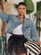 SC Long Sleeve Washed Denim Coat GYLN-1936