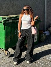 SC Plus Size Washed Wide Leg Jeans GYLN-0127
