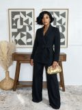 SC Elegant Beaded Long Sleeve Blazer And Pants Set NY-11305