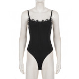 SC Sexy Lace-Panel Slim-Fit Bodysuit GPKJ-MR51020