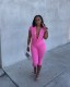 SC Deep V Neck Short Sleeve Two Piece Pants Set GTYZ-7621