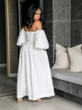 SC Solid Color Tie Up Wide Leg Two Piece Pants Set OD-8783
