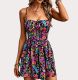 SC Flower Printed Backless Sling Mini Dress SHD-8522