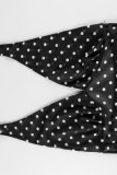 SC Polka Dot Printed Halterneck Pleated Skirt Suit GXIY-K26L2404