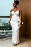 SC V Neck Sling Slim Maxi Dress GMYU-11500