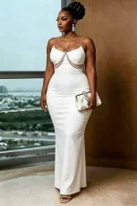 SC V Neck Sling Slim Maxi Dress GMYU-11500