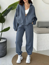 SC Solid Color Long Sleeve Two Piece Pants Set MIL-L406