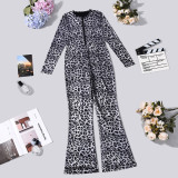 SC Leopard Printed Long Sleeve Two Piece Pants Set GNZD-11804
