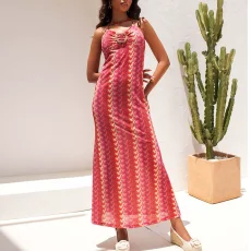 SC Printed Halterneck Backless Maxi Dress GNZD-11792