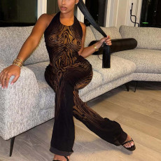 SC See Through Mesh Tie Up Two Piece Pants Set GNZD-11828