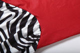 SC Zebra Stripe Contrast Color Splicing Maxi Dress DLSF-K6D16933A
