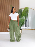 SC Plus Size Solid Color Loose Casual Pants BMF-929
