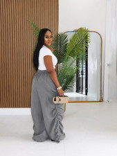 SC Plus Size Solid Color Loose Casual Pants BMF-929