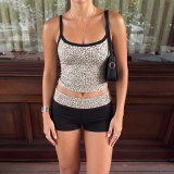 SC Leopard Printed Backless Two Piece Shorts Set GYME-K6S16910A