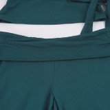 SC Solid Color V Neck Sport Three Piece Pants Set GPKJ-MR51429
