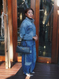 SC Plus Size Contrast Color Patch Loose Jeans GYLN-0817