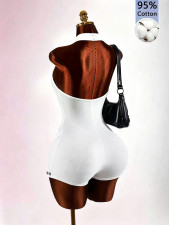 SC Rivet Hollowed-out Sleeveless Romper GFCF-1577