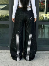 SC Plus Size Ink Splashing Loose Jeans GYLN-0298