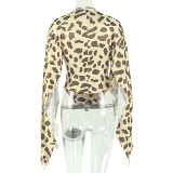 SC Leopard Printed V Neck T Shirt GJYO-JT0128979