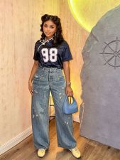 SC Plus Size Washed Straight Jeans GYLN-0520