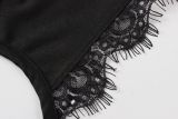 SC Lace Patchwork Tie Up Top YWXS-K26L2924