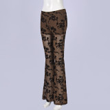 SC Mesh See Through Flare Pants GFRT-11959