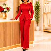 SC Plus Size Solid Color Long Sleeve Pants 2 Piece Set GCZF-8675