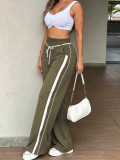 SC Stripe Drawstring Wide Leg Pants MIL-L426