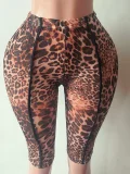 Pre Order: About 7 work days shipping Leopard Printed Mesh Seventh Pants YUEM-202687