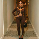 SC Hollow Out Metal Buckle Jumpsuit MXBF-D26JP357