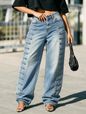 SC Plus Size Fashion Wide Leg Jeans GYLN-5025