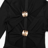 SC Hollow Out Metal Buckle Jumpsuit MXBF-D26JP357