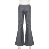 SC Fashion Hollow Out Micro Flare Pants GPKJ-MR51909