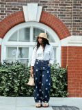 SC Plus Size Polka Dot Printed Straight Jeans GYLN-3811