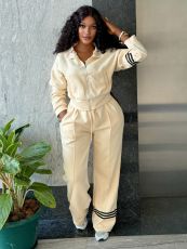 SC Solid Color Long Sleeve Sweatshirt Two Piece Pants Set TK-6358