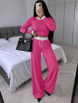 SC Contrast Color Long Sleeve Pants 2 Piece Set SFY-931