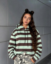 SC Stripe Contrast Color Hooded Sweatshirt YWXS-K26L3030