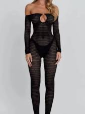 Pre Order: About 7 work days shipping Stripe Mesh Jumpsuit YUEM-202692