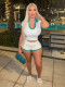 SC V Neck Short Sleeve Tops Sport Short Suit GTGE-MH1035