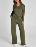 SC Long Sleeve V Neck Long Sleeve Pants Suit GWHT-A19
