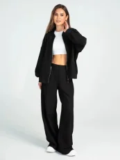 SC Plus Size Long Sleeve Zipper Sweatshirt Coat Pants Suit GWHT-A008
