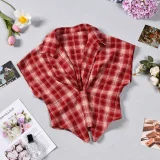 SC Plaid Printed Irregular Shirt GNZD-12139TBM