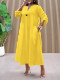 SC Plus Size Long Sleeve Loose V Neck Maxi Dress GAWE-6801